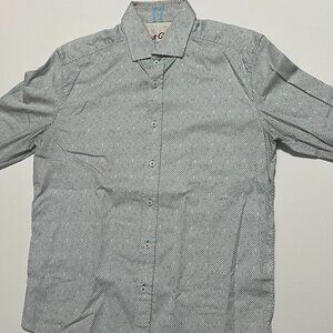 Robert Graham Shirt Flip Cuff Button Down Geometric Pattern Men's size Large